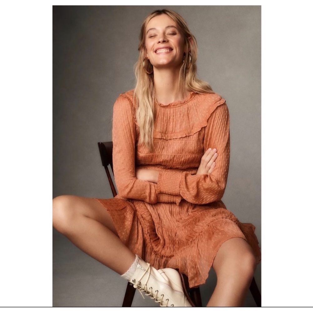 Anthropologie Dalia Smocked Mini Dress - SZ XL - NWT